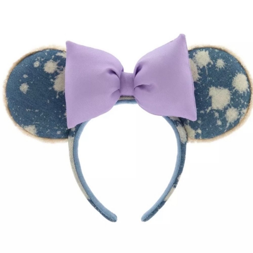 DISNEY PARKS Minnie Mouse Denim Bleach Ear Headband